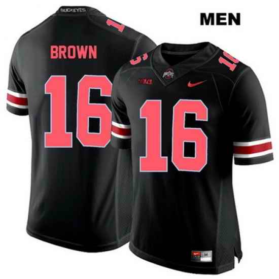 Cameron Brown Red Font Ohio State Buckeyes Nike Authentic Mens  16 Stitched Black College Football Jersey Jersey